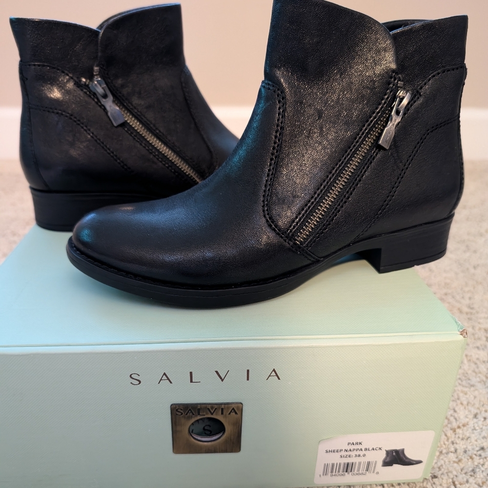 Women's New Salvia Black Ankle Booties Size 38